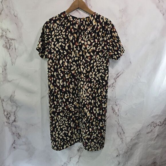 Gilli Dress Womens Medium Black Brown Red Leopard Print Shift Mini Short Camo - Picture 5 of 11